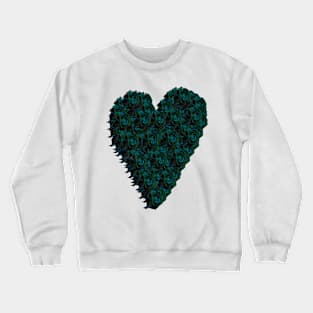 Aqua Rose Heart Crewneck Sweatshirt